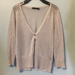 Stunning Sparkling Silver Deep V-neck Cardiga